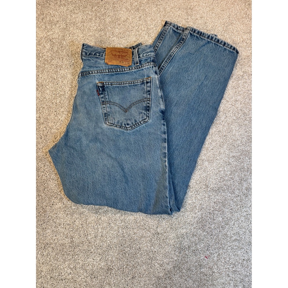 Levis 550 Vintage Relaxed Fit Jeans Mens 36x34 Medium Wash Blue Denim Y2K